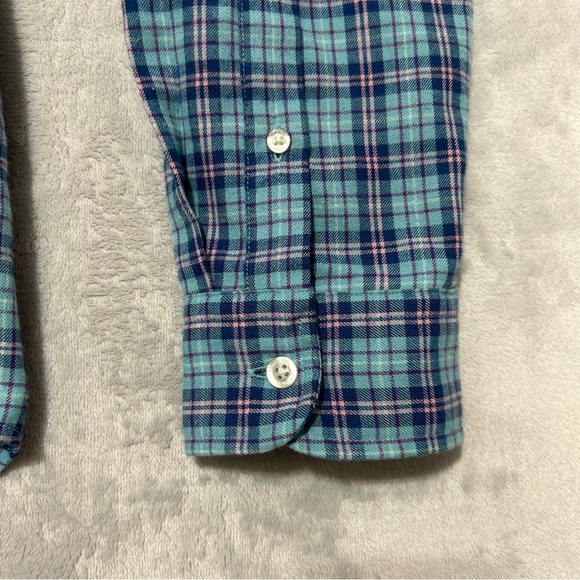 Vineyard Vines Performance Shirt Men's Small Blue Plaid Classic Fit Murray - Picture 4 of 8